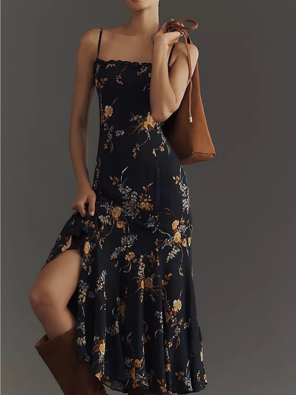 Reformation Lilibet dress in Seychelles (navy) - Picture 3 of 8